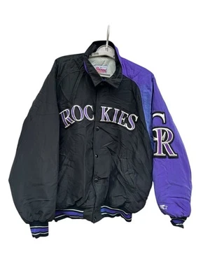 Jaqueta masculina Diamond Collection Starter vintage Colorado Rockies botão de pressão tamanho G - Imagem 1 de 4