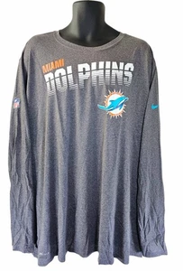 NEW: Men's Nike Miami Dolphins Team Issued Gray Long Sleeve T-Shirt 4XL - Picture 1 of 5