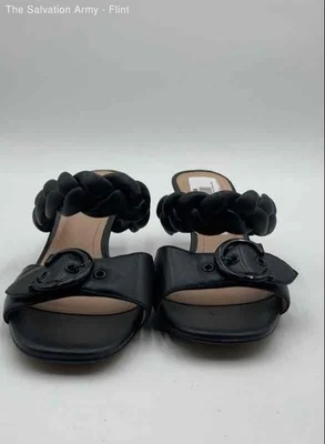 Coach Womens Mollie Black Leather Braided Kitten Heel Sandals Size 8.5B - Image 1 of 4