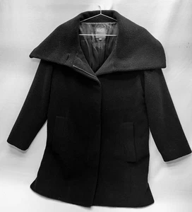 HILARY RADLEY WOOL ALPACA COAT, SIZE-6, BLACK, DOUBLE LINING - Picture 1 of 12