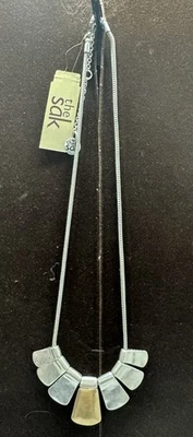 THE SAK - Silver / Gold Tone Paddle Basket Weave Reversible Choker Necklace - Image 1 of 4