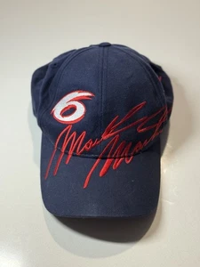 Vintage NASCAR Mark Martin #6 Valvoline Racing Snapback Hat Navy Blue - Picture 1 of 8