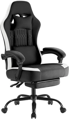 Silla Gaming Computadora Respaldo Alto Silla Escritorio Ergonómica Reposapiés y Soporte Lumbar Foto 1 de 4