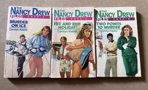 LOT OF 3 NANCY DREW FILES paperbacks 3 MURDER ON ICE 5 HIT AND RUN 8 TWO POINTS - Picture 1 of 3
