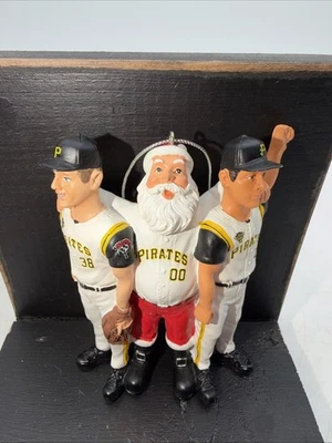 Pittsburgh Pirates Christmas Ornament MLB Baseball Unique Gift Santa Bobblehead - Image 1 of 4