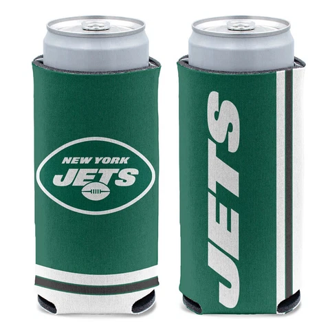 New NFL New York Jets Football Licensed Slim Can Cooler Drink Cooler Cover