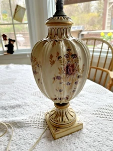 Vintage Italienische Keramik Tischlampe Fayence Französisches Landhaus - Bild 1 von 7