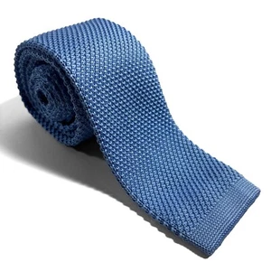 Light Blue Knitted Tie (Handmade) - Picture 1 of 3