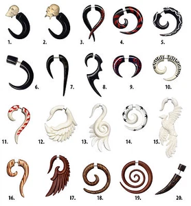 Piercing Fake Tribal Dehnspirale Dehnungsspirale Holz Expander Horn Organic wood - Picture 1 of 21