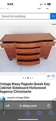 Mid 20th Century RWAY French Country Cherry 5 Drawer Buffet Sideboard Credenza - Image 1 of 4