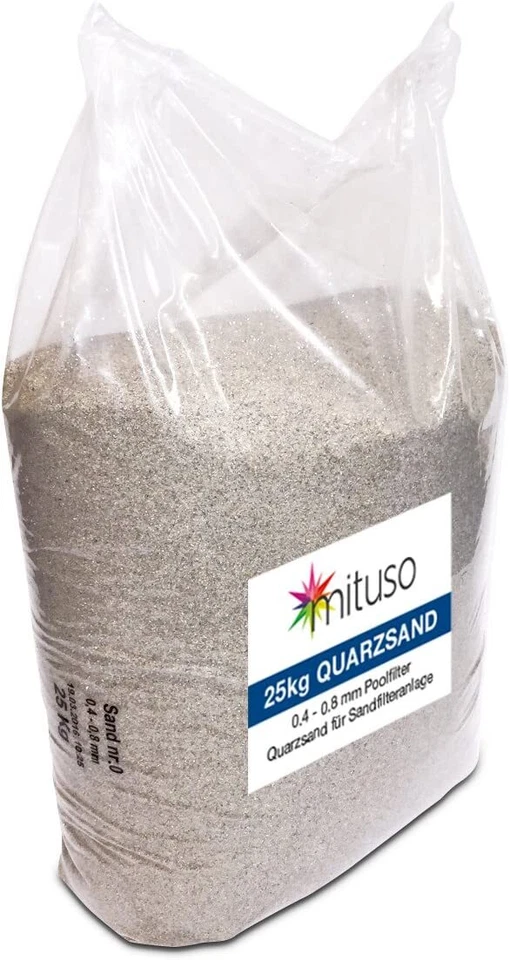 Quarzsand 25kg Sand für Filteranlagen 0,4-0,8mm Filtersand Pool Sandfilteranlage - Bild 1 von 3