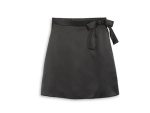 Aqua Girls' Satin Wrap Skirt Big Kid Black Size L 5141 - Picture 1 of 1