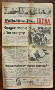 1981 Richmond Indiana presidente Ronald Reagan periódico intento de asesinato -- - Imagen 1 de 1