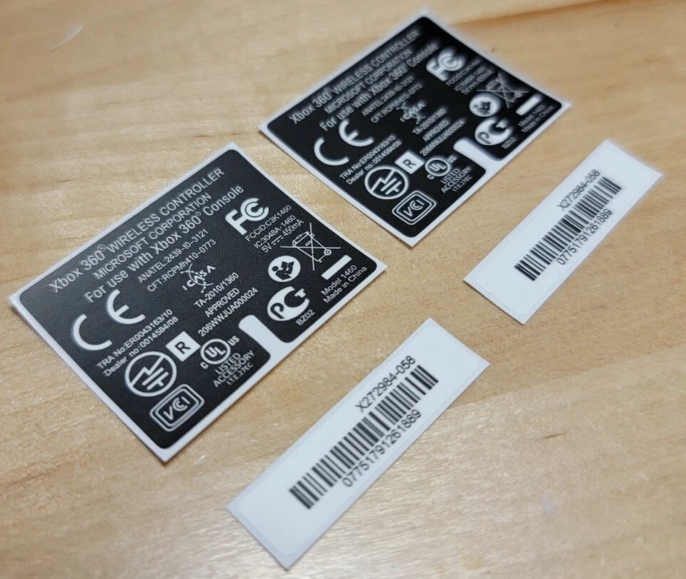 2 (TWO) Sets Microsoft Xbox 360 Wireless Controllers Replacement Label Sticker   - Image 1 of 4