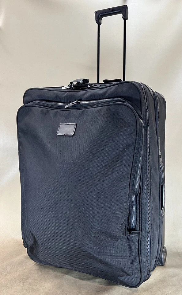 Andiamo Usa Black Ballistic Nylon 25” Upright Wheeled Expandable Check Suitcase - Image 1 of 4