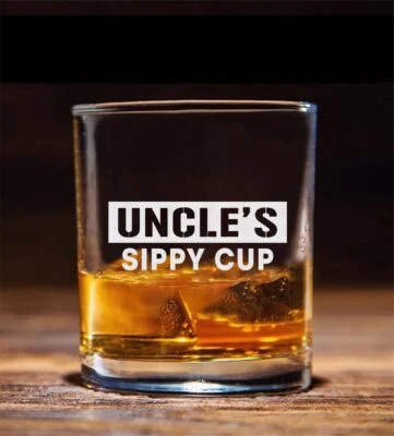 Vaso de whisky grabado Uncle's Sippy Cup - Vaso de whisky Tío - Día del Padre... Foto 1 de 2