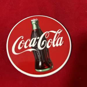 2.5" Coca Cola Coke stylized logo Magnet red small pinback button Bottle round - Picture 1 of 2