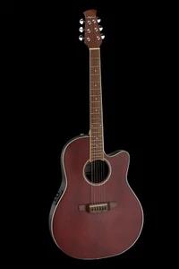Ovation Applause AB24-2S E-Acoustic Guitar CS Mid Cutaway Ruby Red Satin - Picture 1 of 12