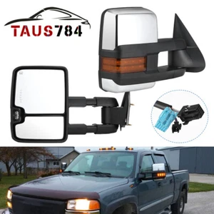 Par de espejos retrovisores térmicos de remolque para Chevy Silverado Sierra 1500 2500HD Signal 2003-2006 - Imagen 1 de 9