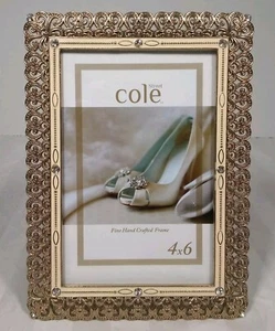 Cole Street 4x6 Bilderrahmen Filigran Herz Strass Gold Metall Foto Handcra - Bild 1 von 10
