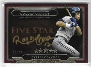 2020 Topps 5 5 Star Roberto Alomar Golden Graphs Gold Auto & Folie 14/25 Jays - Bild 1 von 2