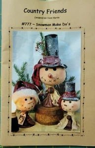 NEW 2007 UNCUT SNOWMAN MAKE DO’S PATTERN! PRIMITIVE!! COUNTRY FRIENDS - Picture 1 of 2