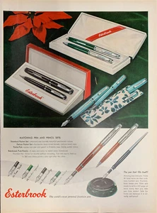 Publicidad publicitaria impresa vintage 1955 EsterbrookThe World's Personal - Imagen 1 de 1