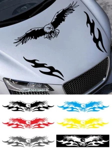 Universal Car Sticker Hood Cover Eagle Fire Stickers Decal Vinyl Car Accessories - Picture 1 of 27