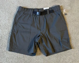 NWT Sonoma Men's Dark Gray Nylon Belted Outdoor Cargo Shorts - Size 36 - Picture 1 of 4
