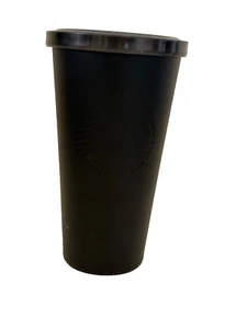 Starbucks Tumbler MATT BLACK Edelstahl Cold Cup 16oz geprägtes Logo 2014 - Bild 1 von 9