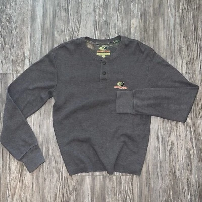 Roble Mossy Pequeño Gris Oscuro Térmico Manga Larga Gofre Caza Capa Base Corte/DESVANECIMIENTO Foto 1 de 3