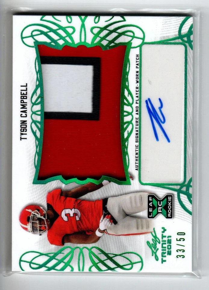 2021 Leaf Trinity Patch AUTO Green Spectrum #PATC1 Tyson Campbell /50 - Image 1 of 1