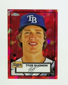 2021 Tyler Glasnow Topps Chrome Sapphire #322 Red /100 - Picture 1 of 2