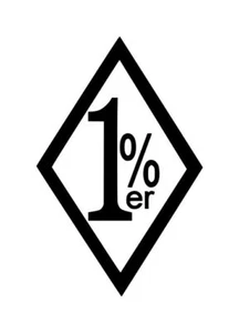 1%er Decal #1 3.5"x2.25" Choose Color - Picture 1 of 2