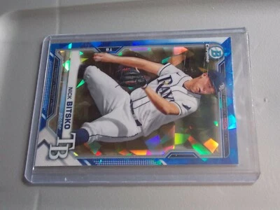 2021 Bowman Chrome SAPPHIRE Nick Bitsko #BCP-143 Rays RC Rookie  - Image 1 of 2