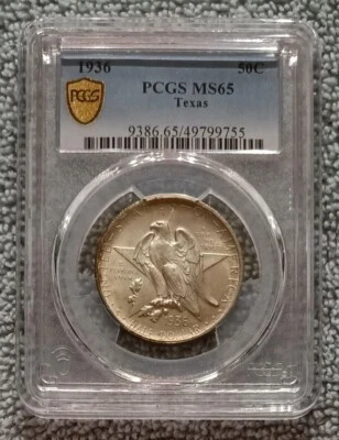 1936 Texas commemorative half dollar, PCGS MS65 - Image 1 of 4