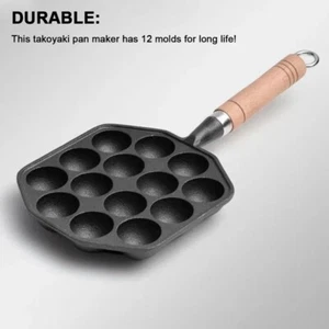 Camping Cookware Nonstick Frying Pan Cast Iron Octopus Ball Maker Plate - Picture 1 of 5