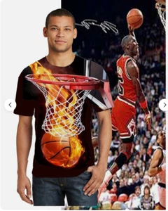 NEW! BASKETBALL "HOT SHOT" M/W SHORT SLEEVE T-SHIRT SZ (M-2XL USA) - Picture 1 of 7