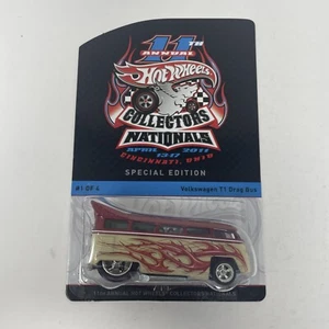 HOT WHEELS VOLKSWAGEN T1 DRAG BUS 2011 11th Collectors Nationals w/RRs 2383/3500 - Picture 1 of 10