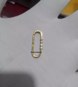 Designer Oval Sterling Silver Diamond Enhancer Clasp Lock,Handmade Lock Jewelry - Picture 1 of 2