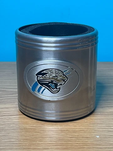 NFL Jacksonville Jaguars Silver Can Cooler 00241337636 *Pre-Owned* as pictured Cover