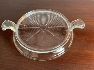 Vintage Pyrex - Fire King Clear Glass Table Server Trivet Hot Plate U.S.A. - Picture 1 of 2