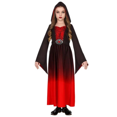WIDMANN MITTELALTER VAMPIR KOSTÜM KINDER Karneval Halloween Gothik Kleid Mädchen # 4746