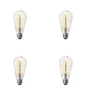 4 Pack Feit Electric LED Bulbs 40W Clear Glass ST19 6.5 Watts Dimmable 250 Lumen - Picture 1 of 6