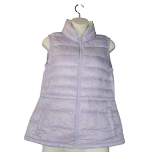Uniqlo Womens Medium Down Puffer Vest Coat Purple Lightweight Snow Ski Outdoors - Picture 1 of 11