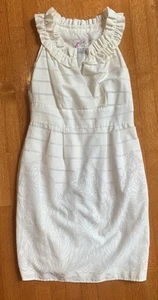 Cece’s New York Women’s Dress Ivory Sheer Lined Ruffle Sleeveless 10 Cocktail - Picture 1 of 4