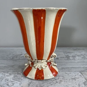 Vintage Made In Japan Ceramic Hand painted Striped Vase - Picture 1 of 12