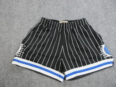 Orlando Magic Shorts Womens Small Black Blue NBA Basketball Pinstripe Throwback - Image 1 of 4