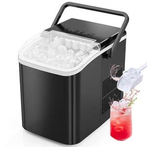 Maquina portatil para hacer hielo auto limpieza nuevos cubos seis minutos negro - Imagen 1 de 12