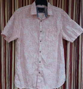 Camisa Across the Pond Signature Line Para Hombres Rosa Flora Manga Corta Abotonada Talla L - Imagen 1 de 10